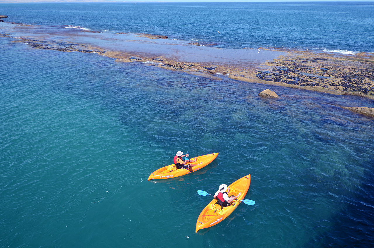 Two Easy Kayaks paddling near Port Noarlunga Reef